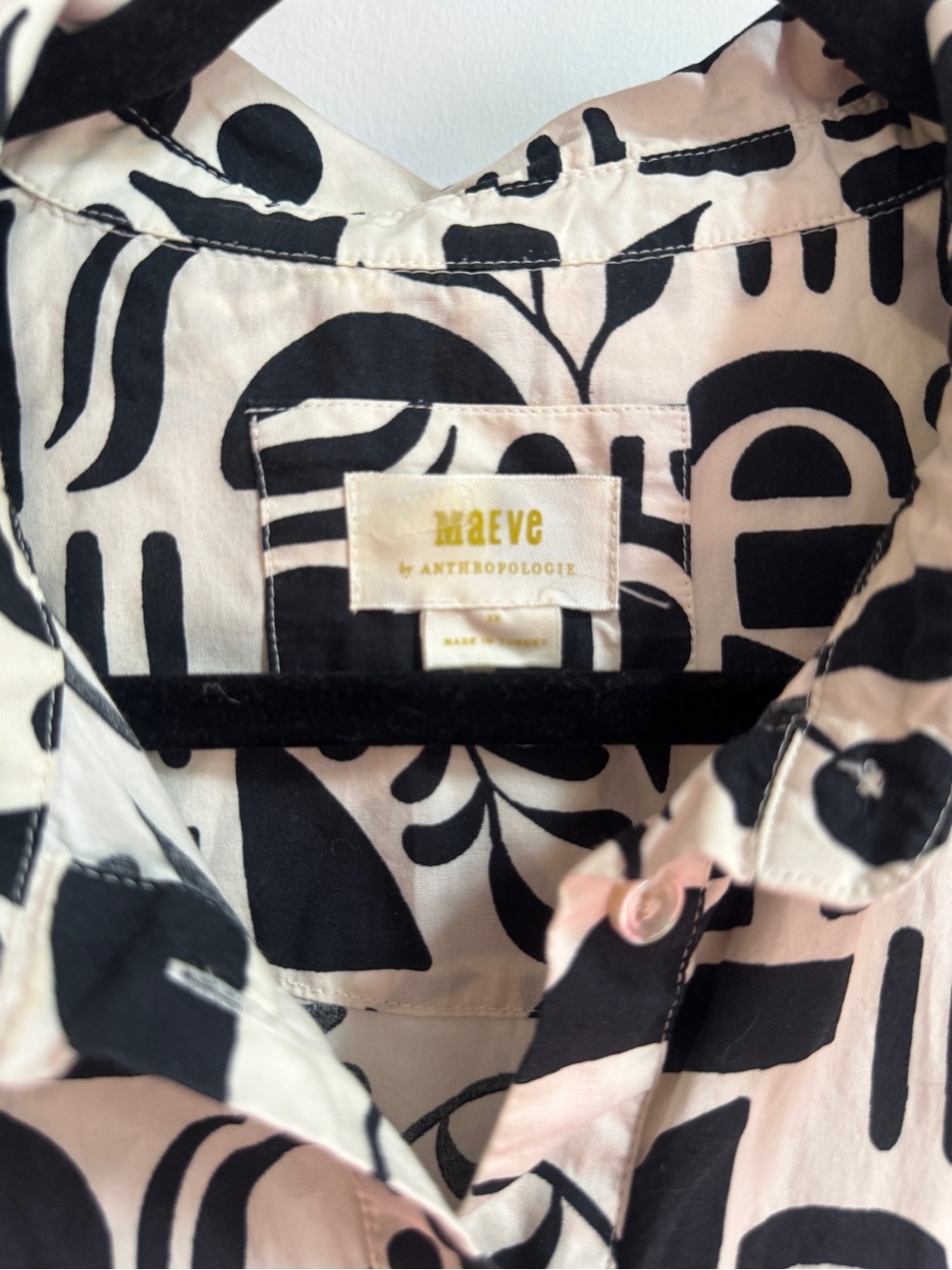 Anthropologie Black & White Graphic Midi Shirt Dress - Picture 2 of 5